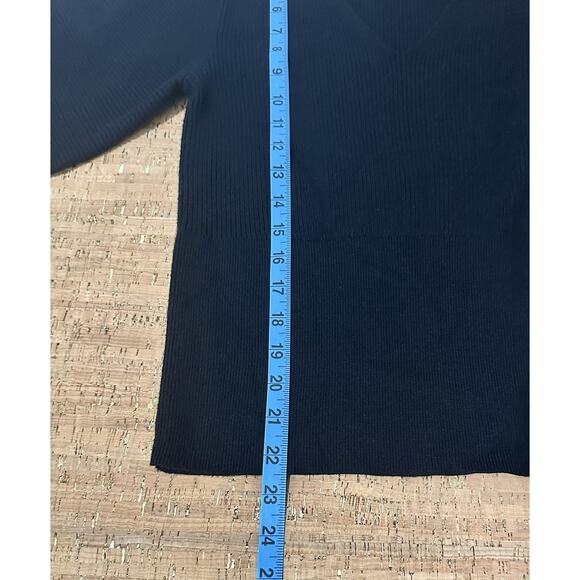 Womens Banana Republic Sweater Sz Small Black Heavy Ribbed Balloon Sleeves - Picture 5 of 6